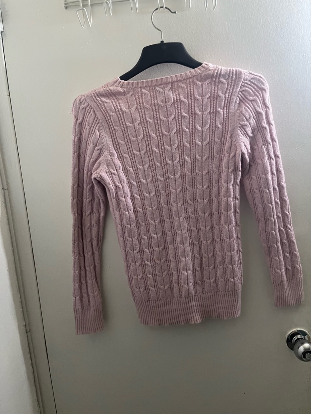 St.John’s bay Soft Cable Crewneck Sweater in Dusty Pink - Picture 2 of 5
